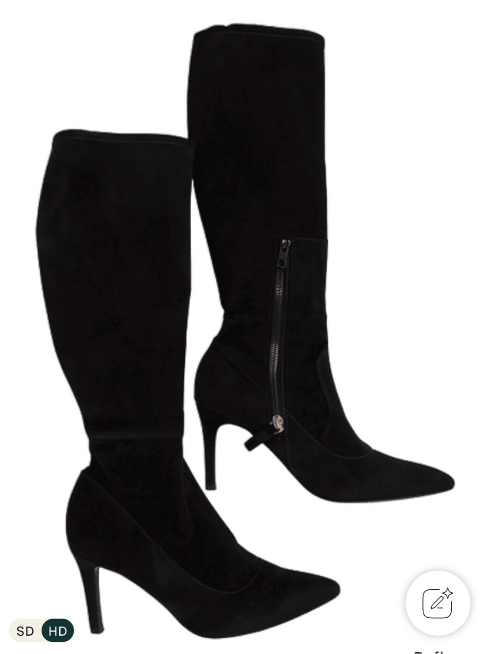 Nine West Black Thigh-high Pointed Toe Stiletto Boots